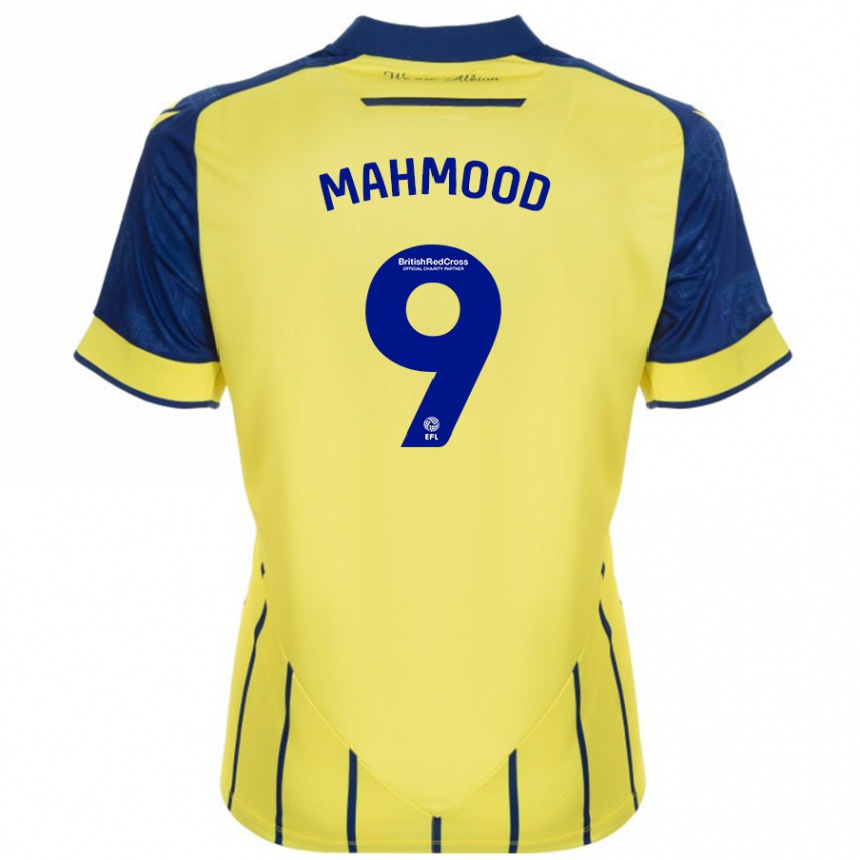 Hombre Fútbol Camiseta Mariam Mahmood #9 Amarillo Azul 2ª Equipación 2024/25 México