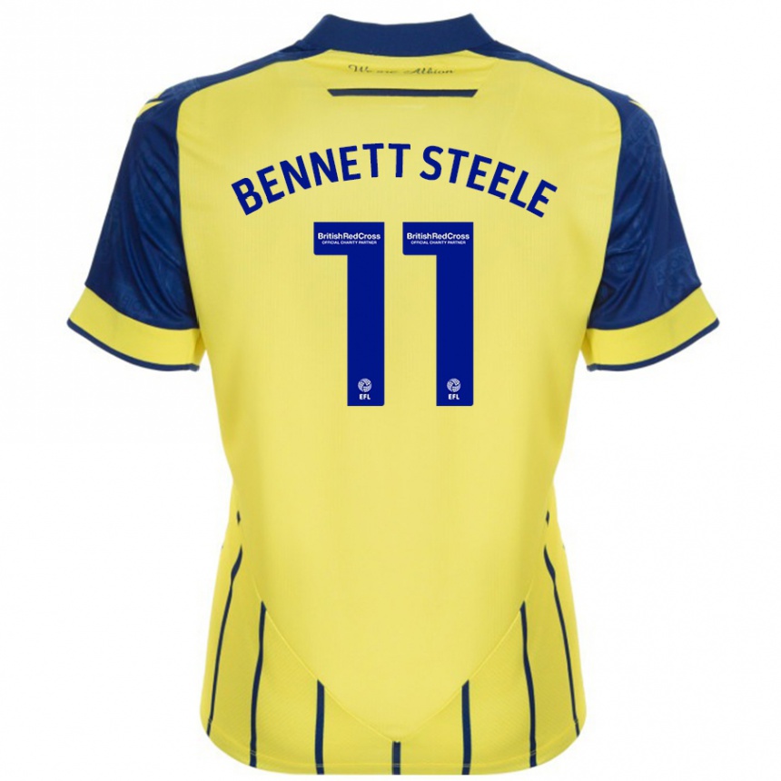 Hombre Fútbol Camiseta Lizzie Bennett-Steele #11 Amarillo Azul 2ª Equipación 2024/25 México