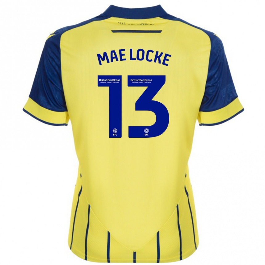 Hombre Fútbol Camiseta Ellie Mae Locke #13 Amarillo Azul 2ª Equipación 2024/25 México