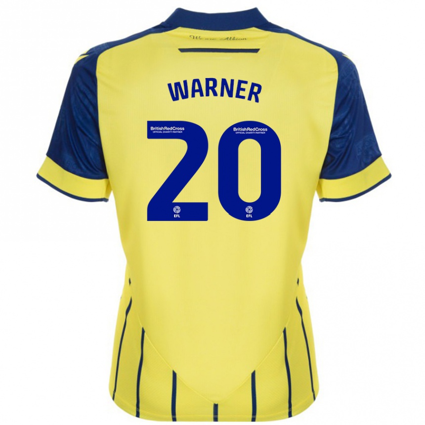 Hombre Fútbol Camiseta Phoebe Warner #20 Amarillo Azul 2ª Equipación 2024/25 México