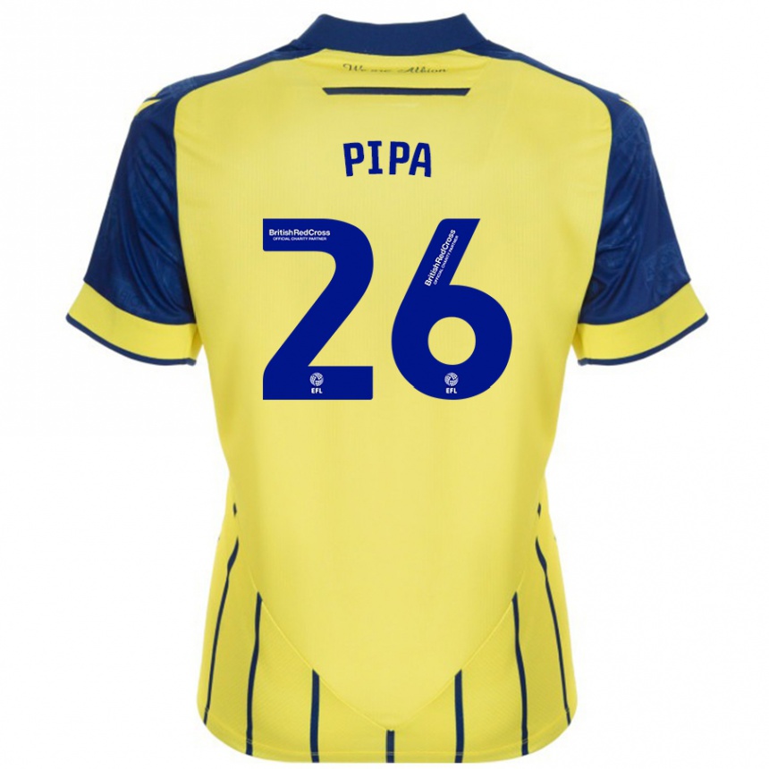 Hombre Fútbol Camiseta Pipa #26 Amarillo Azul 2ª Equipación 2024/25 México