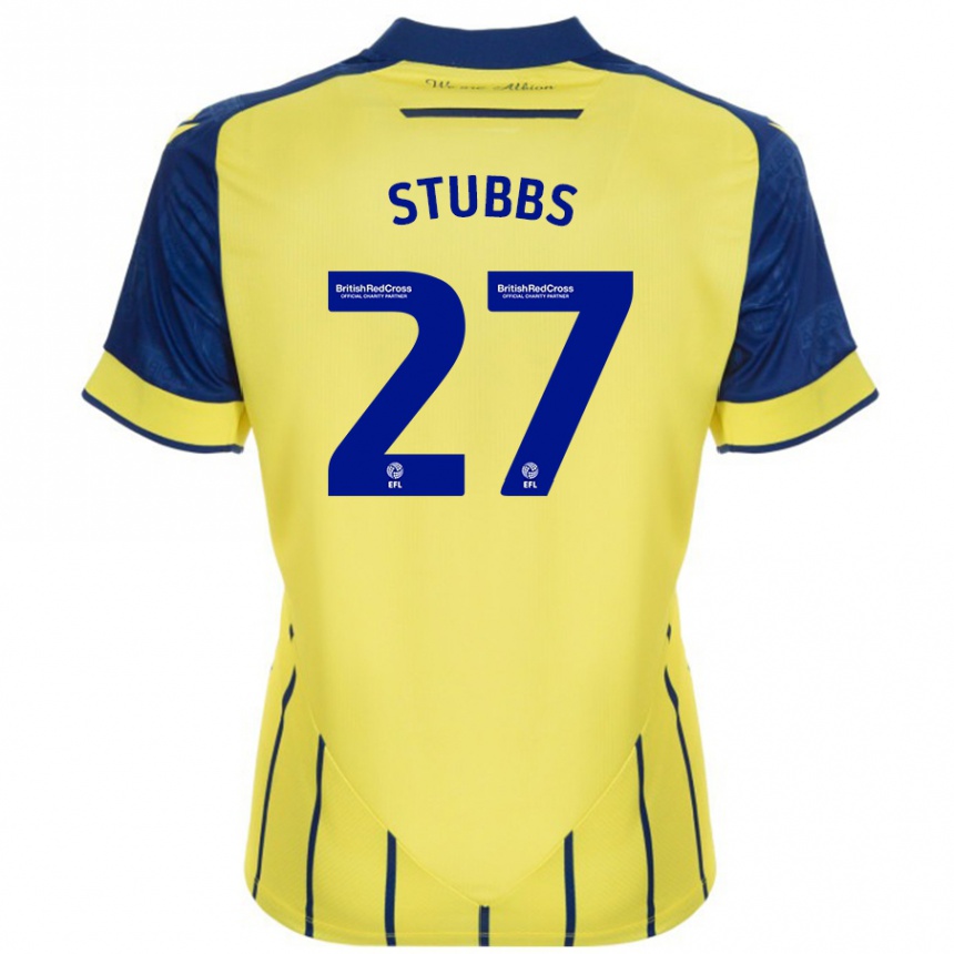 Hombre Fútbol Camiseta Olivia Stubbs #27 Amarillo Azul 2ª Equipación 2024/25 México