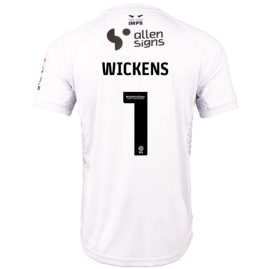 Hombre Fútbol Camiseta George Wickens #1 Rojo Blanco 2ª Equipación 2024/25 México