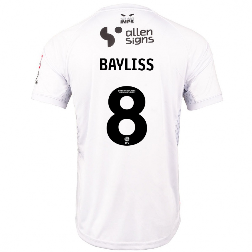 Hombre Fútbol Camiseta Tom Bayliss #8 Rojo Blanco 2ª Equipación 2024/25 México