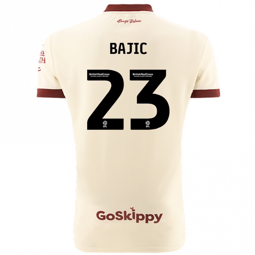 Hombre Fútbol Camiseta Stefan Bajic #23 Crema Blanco 2ª Equipación 2024/25 México