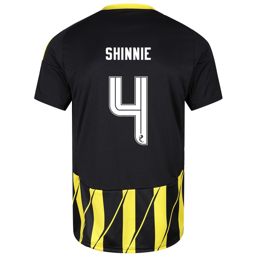 Hombre Fútbol Camiseta Graeme Shinnie #4 Negro Amarillo 2ª Equipación 2024/25 México