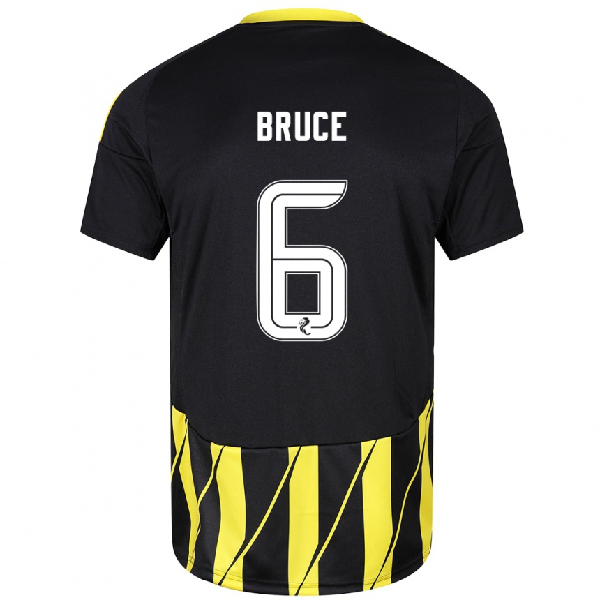 Hombre Fútbol Camiseta Natasha Bruce #6 Negro Amarillo 2ª Equipación 2024/25 México