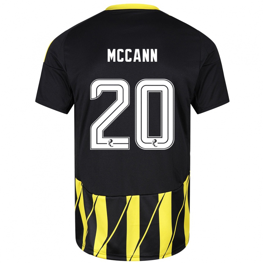 Hombre Fútbol Camiseta Annalisa Mccann #20 Negro Amarillo 2ª Equipación 2024/25 México