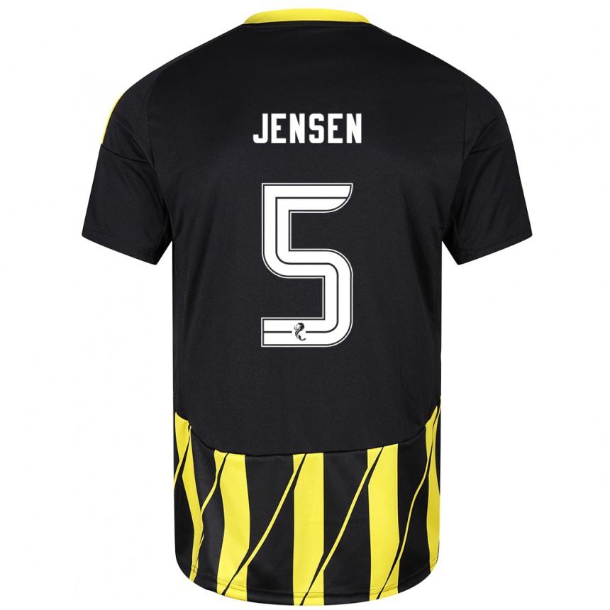 Hombre Fútbol Camiseta Richard Jensen #5 Negro Amarillo 2ª Equipación 2024/25 México