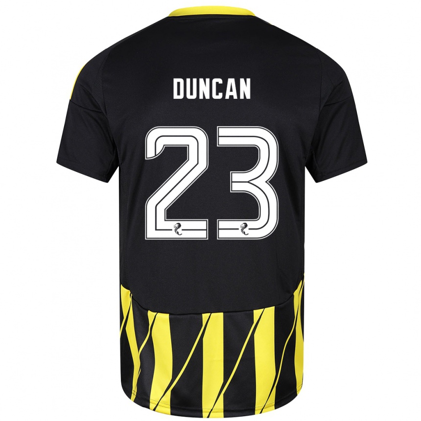 Hombre Fútbol Camiseta Ryan Duncan #23 Negro Amarillo 2ª Equipación 2024/25 México