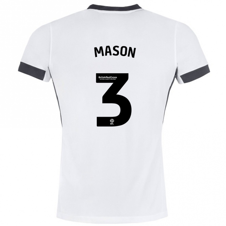 Hombre Fútbol Camiseta Ellie Mason #3 Blanco Negro 2ª Equipación 2024/25 México