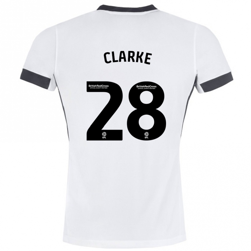 Hombre Fútbol Camiseta Charlotte Clarke #28 Blanco Negro 2ª Equipación 2024/25 México