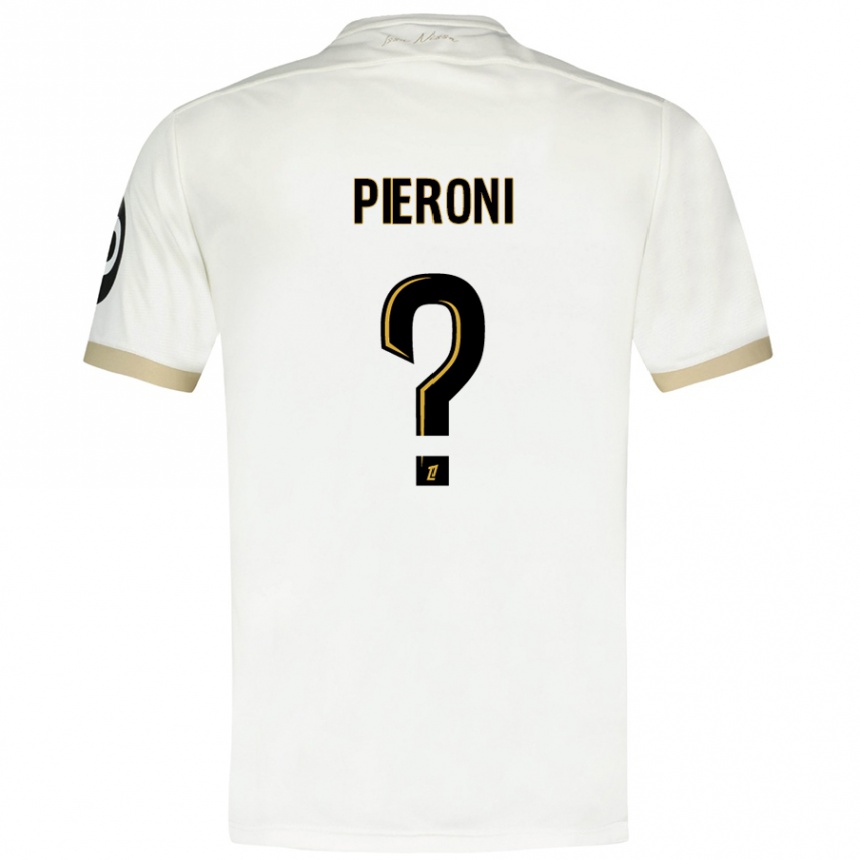 Hombre Fútbol Camiseta Dorian Pieroni #0 Blanco Dorado 2ª Equipación 2024/25 México