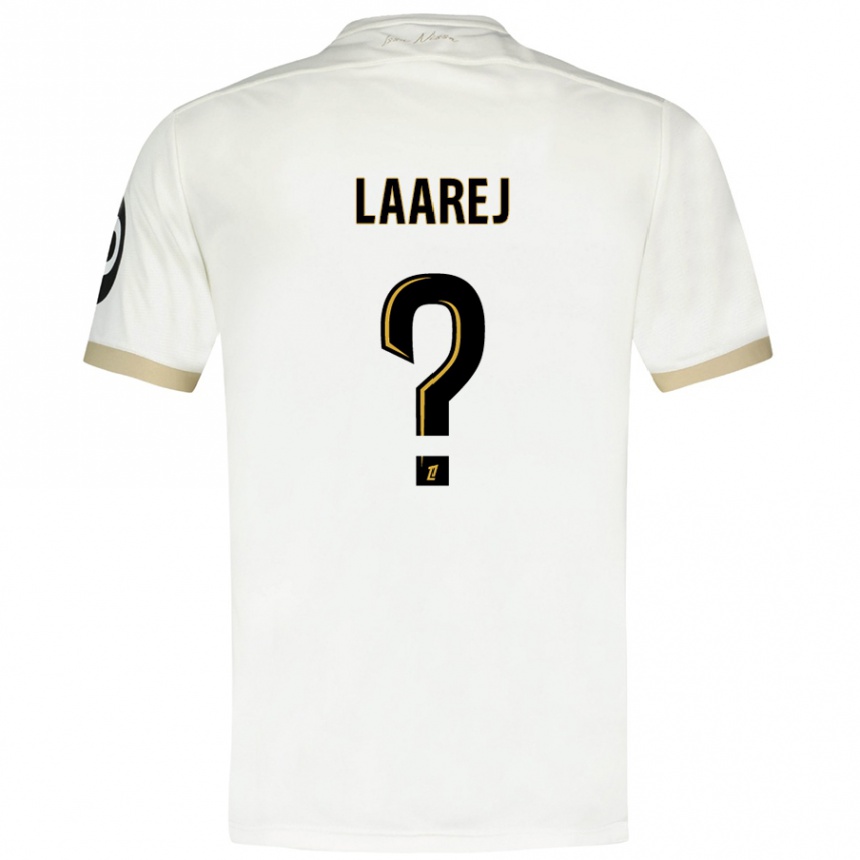 Hombre Fútbol Camiseta Nassim Laarej #0 Blanco Dorado 2ª Equipación 2024/25 México