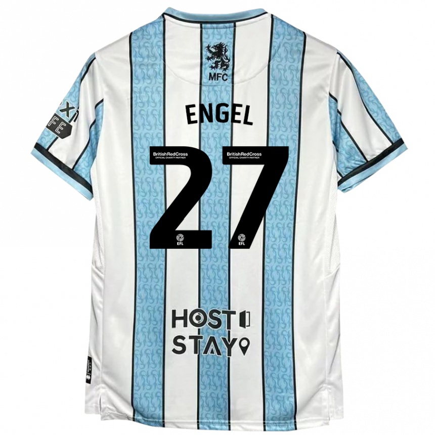 Hombre Fútbol Camiseta Lukas Engel #27 Blanco Azul 2ª Equipación 2024/25 México