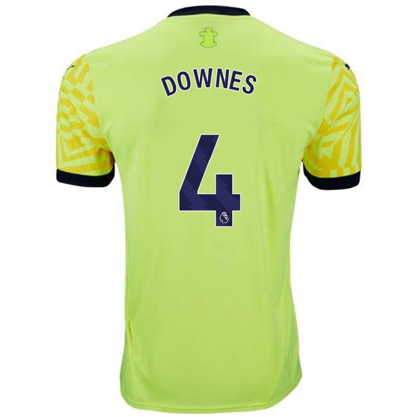 Hombre Fútbol Camiseta Flynn Downes #4 Amarillo 2ª Equipación 2024/25 México