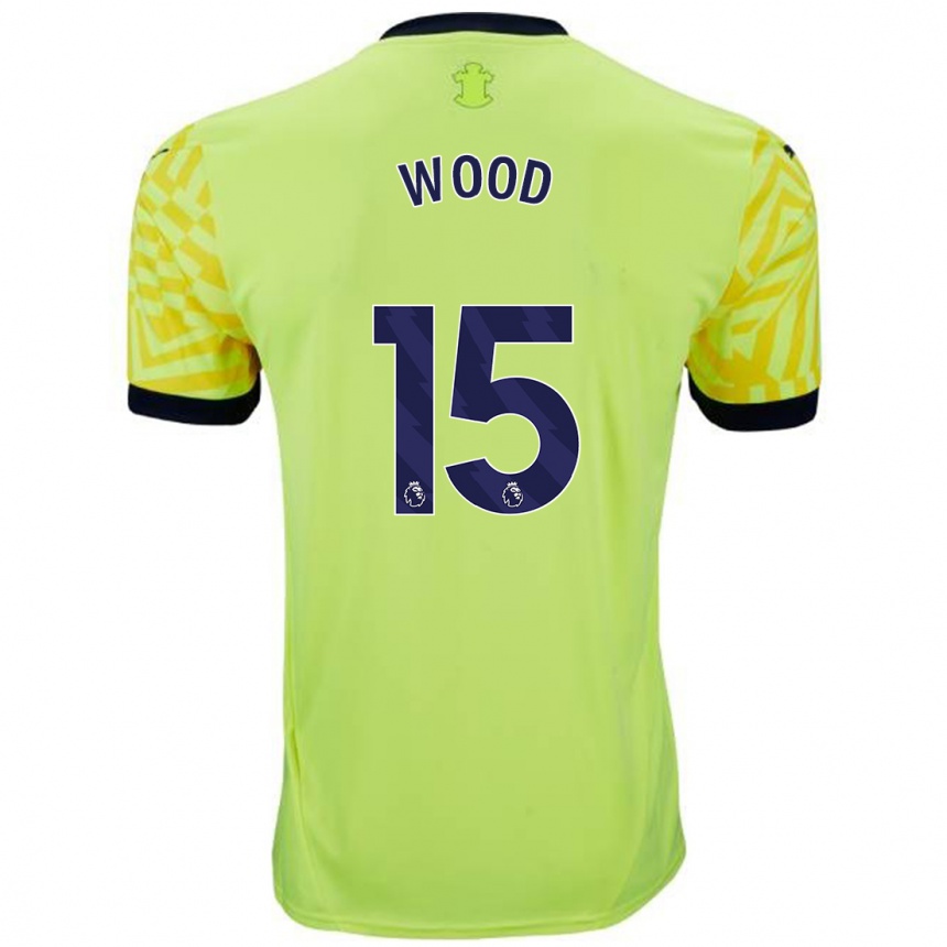 Hombre Fútbol Camiseta Nathan Wood #15 Amarillo 2ª Equipación 2024/25 México