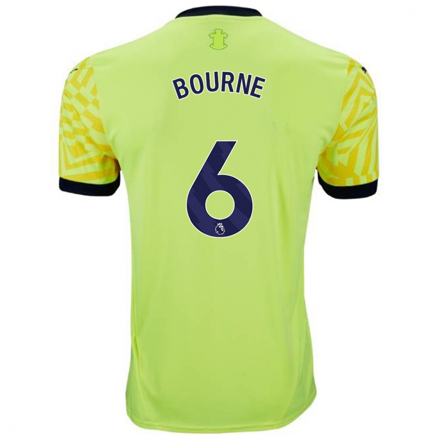 Hombre Fútbol Camiseta Tara Bourne #6 Amarillo 2ª Equipación 2024/25 México