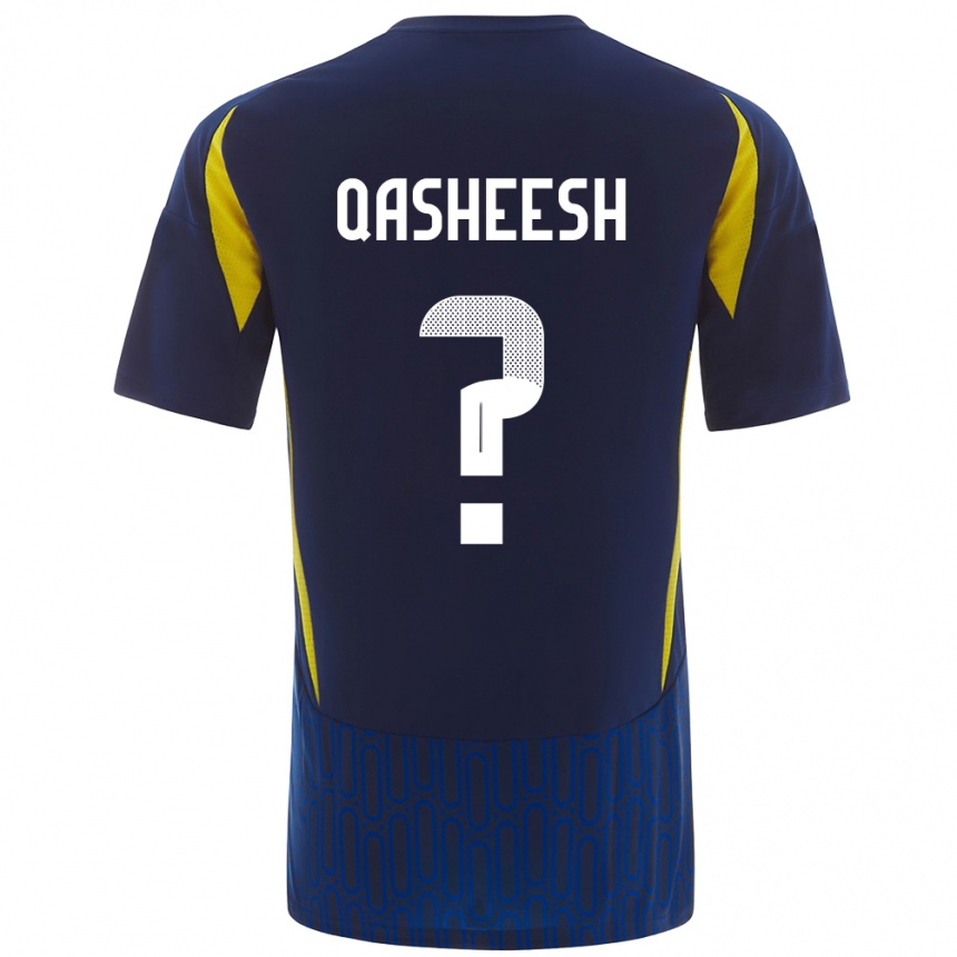 Hombre Fútbol Camiseta Majed Qasheesh #0 Azul Amarillo 2ª Equipación 2024/25 México