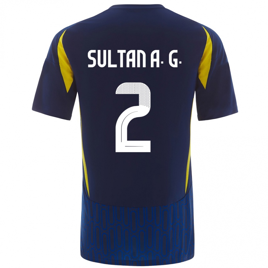 Hombre Fútbol Camiseta Sultan Al-Ghannam #2 Azul Amarillo 2ª Equipación 2024/25 México