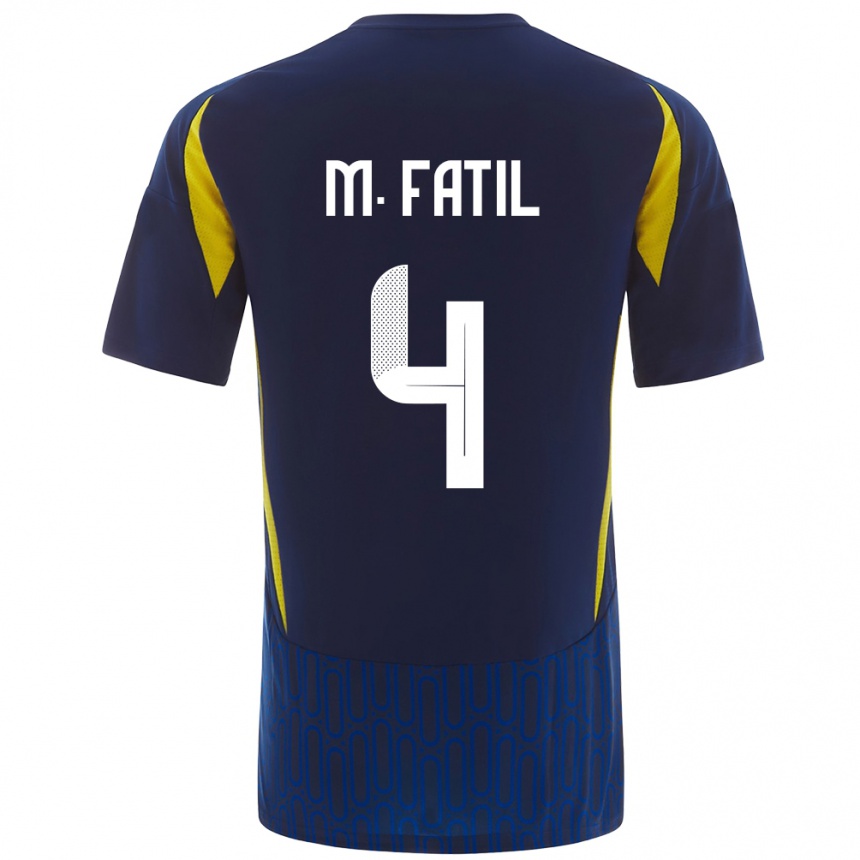 Hombre Fútbol Camiseta Mohammed Al-Fatil #4 Azul Amarillo 2ª Equipación 2024/25 México