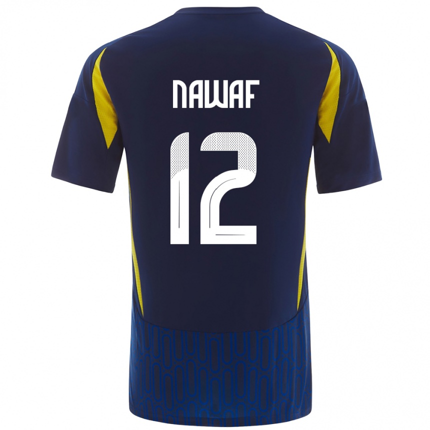 Hombre Fútbol Camiseta Nawaf Al-Boushal #12 Azul Amarillo 2ª Equipación 2024/25 México