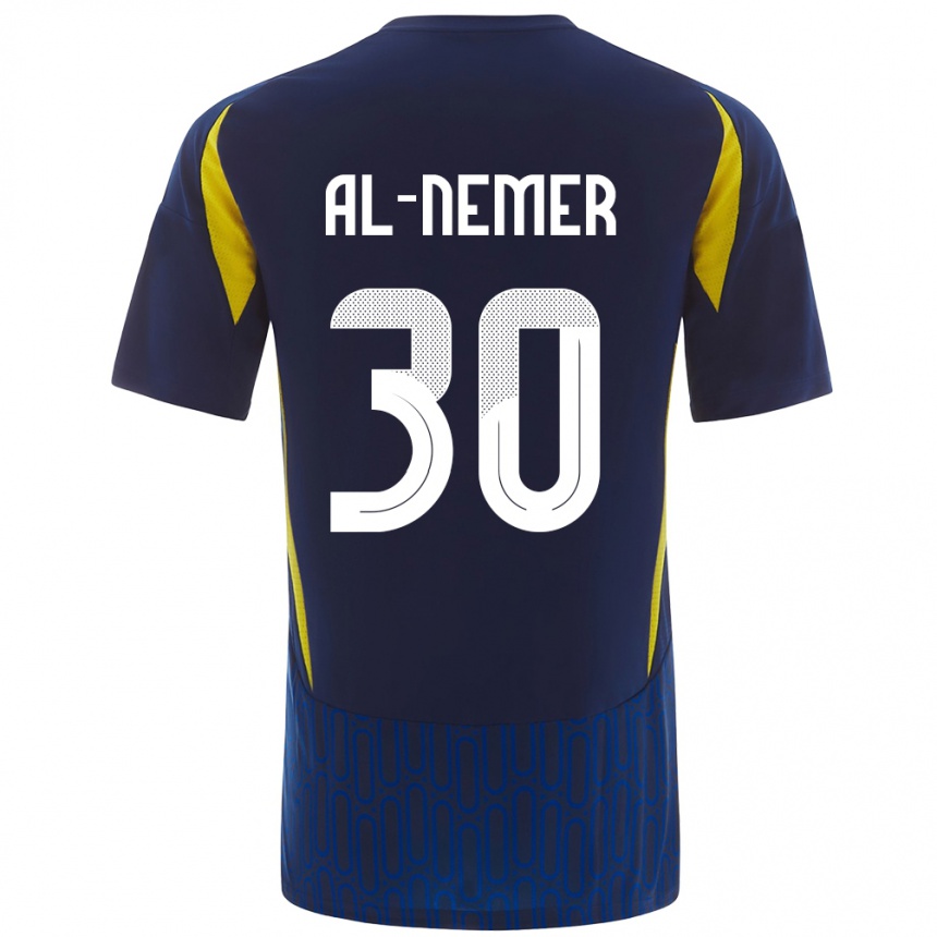 Hombre Fútbol Camiseta Meshari Al-Nemer #30 Azul Amarillo 2ª Equipación 2024/25 México