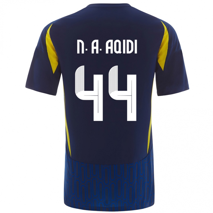 Hombre Fútbol Camiseta Nawaf Al-Aqidi #44 Azul Amarillo 2ª Equipación 2024/25 México