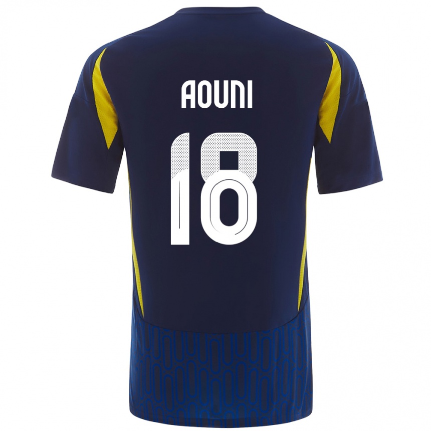 Hombre Fútbol Camiseta Samia Aouni #18 Azul Amarillo 2ª Equipación 2024/25 México