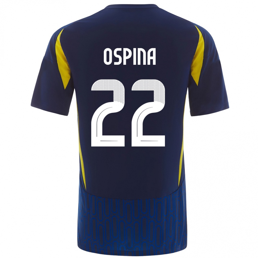 Hombre Fútbol Camiseta David Ospina #22 Azul Amarillo 2ª Equipación 2024/25 México