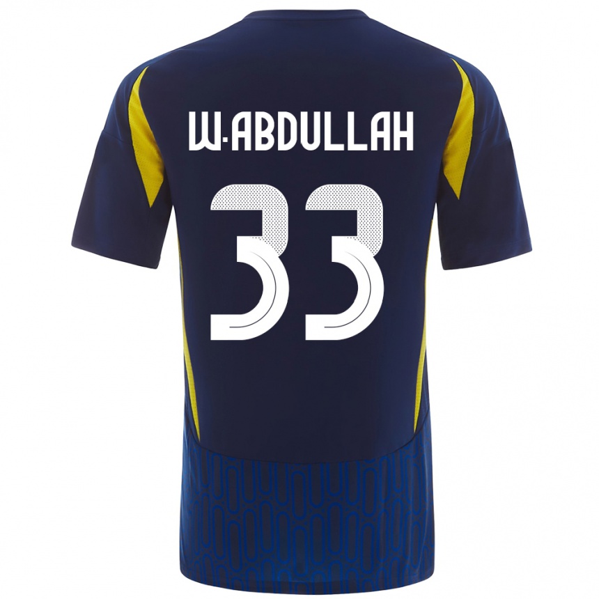 Hombre Fútbol Camiseta Waleed Abdullah #33 Azul Amarillo 2ª Equipación 2024/25 México