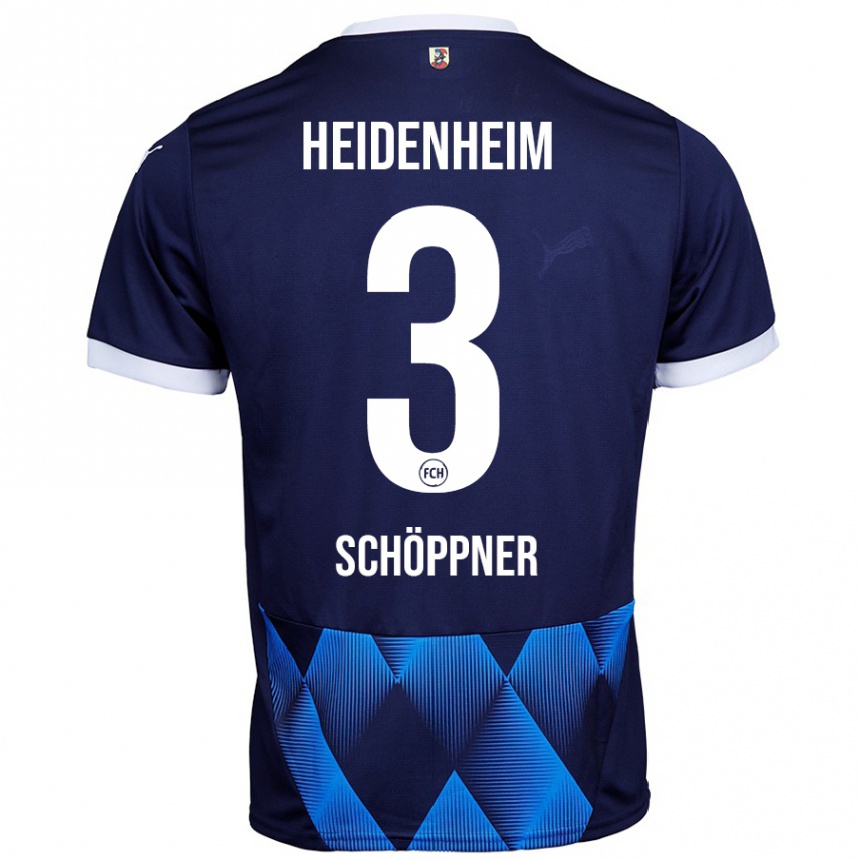 Hombre Fútbol Camiseta Jan Schöppner #3 Azul Marino Oscuro 2ª Equipación 2024/25 México