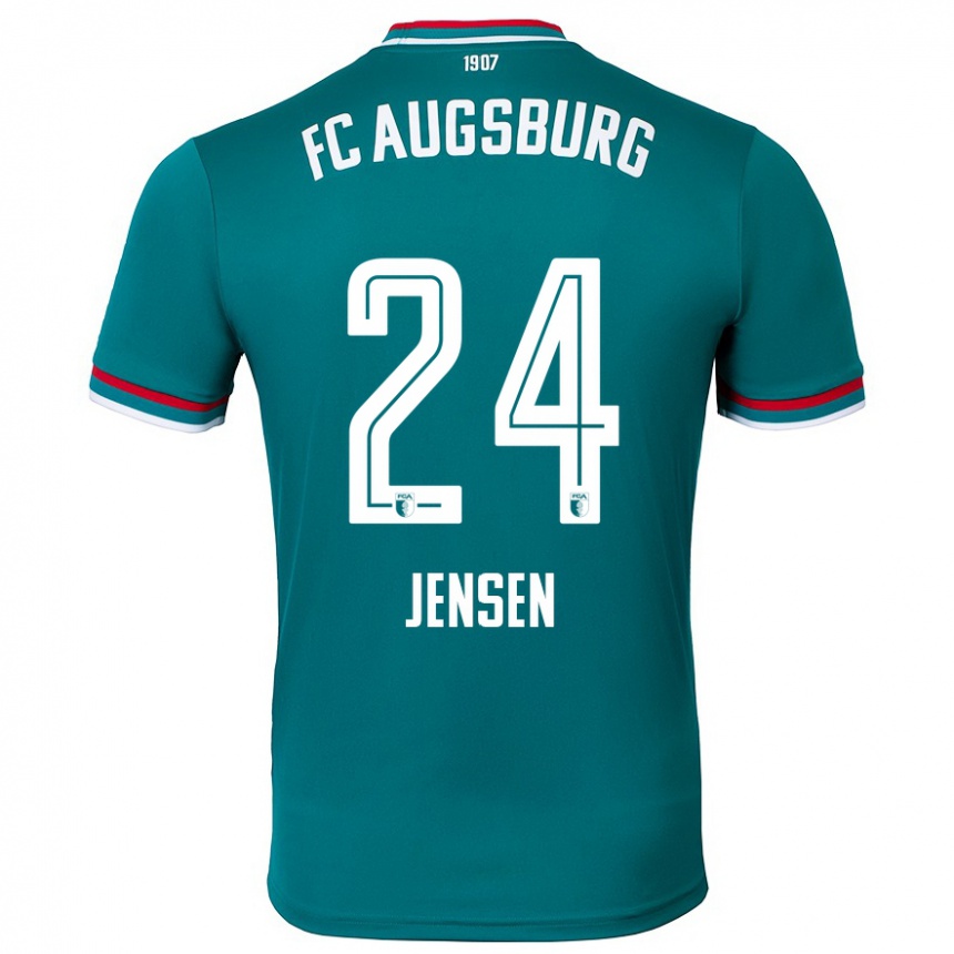 Hombre Fútbol Camiseta Fredrik Jensen #24 Verde Oscuro 2ª Equipación 2024/25 México