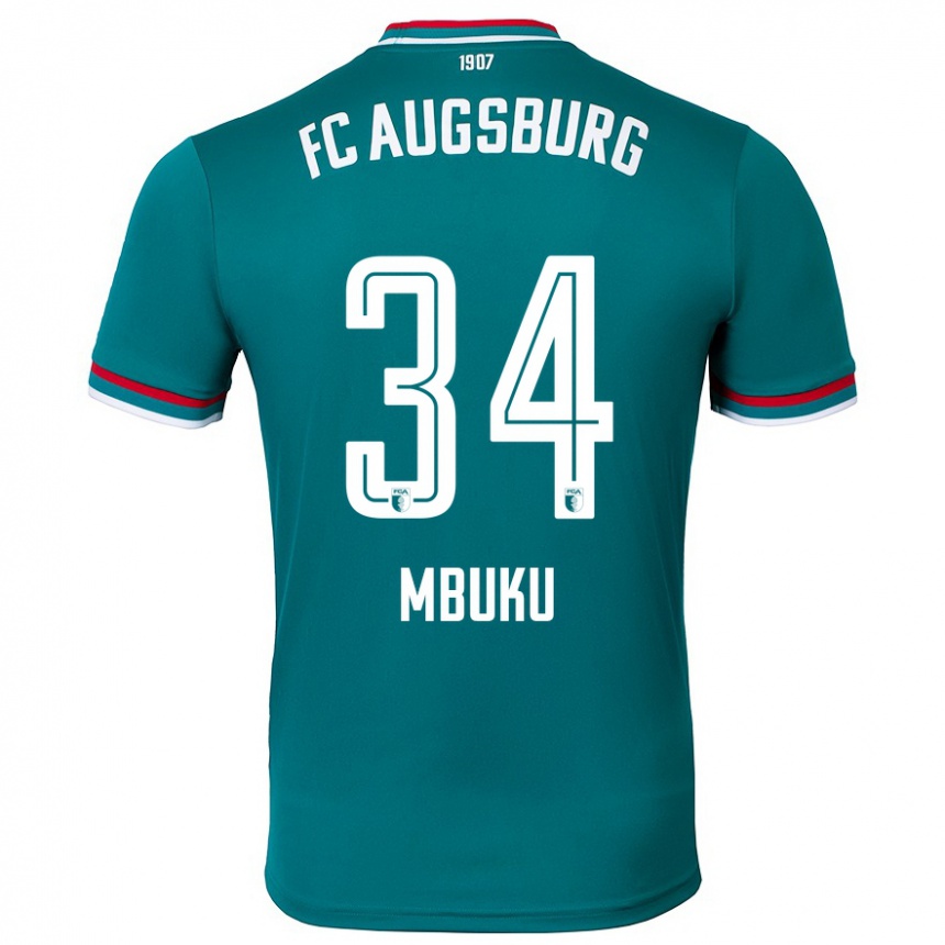 Hombre Fútbol Camiseta Nathanaël Mbuku #34 Verde Oscuro 2ª Equipación 2024/25 México