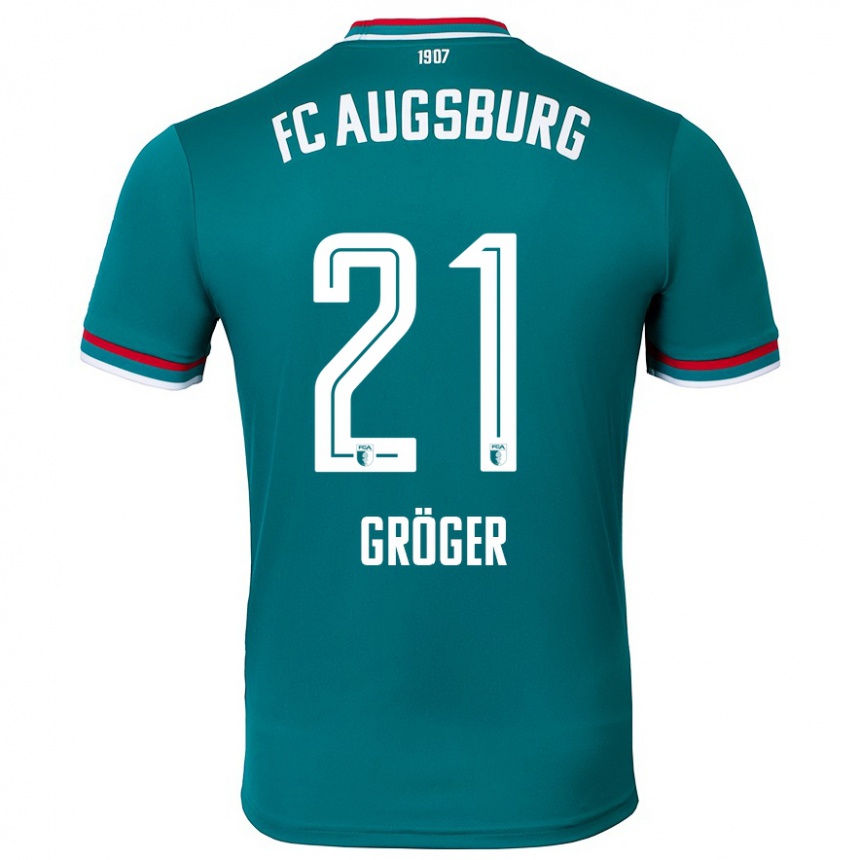 Hombre Fútbol Camiseta Elias Gröger #21 Verde Oscuro 2ª Equipación 2024/25 México