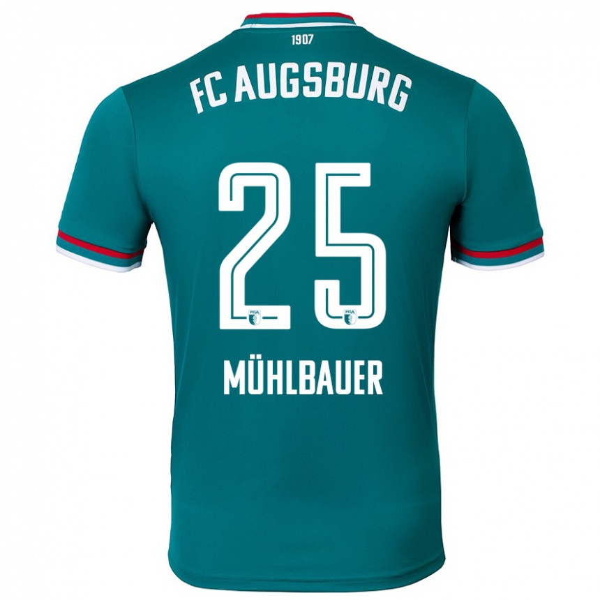 Hombre Fútbol Camiseta Simon Mühlbauer #25 Verde Oscuro 2ª Equipación 2024/25 México