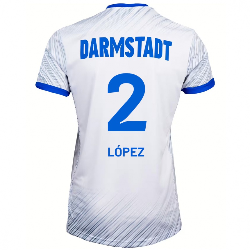 Hombre Fútbol Camiseta Sergio López #2 Blanco Azul 2ª Equipación 2024/25 México