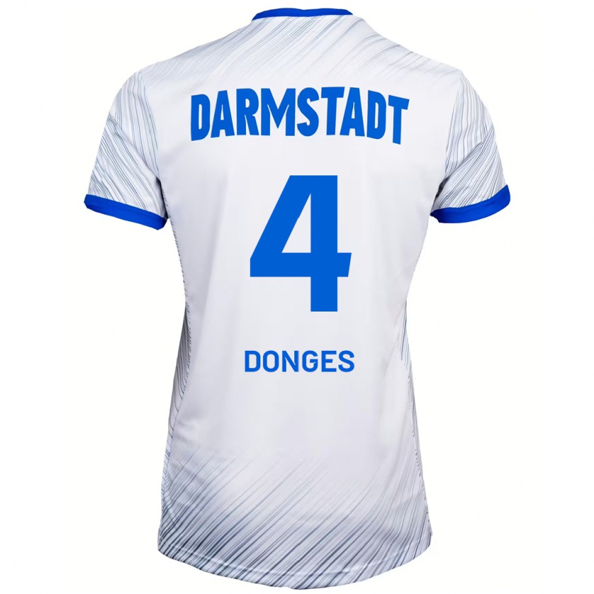 Hombre Fútbol Camiseta Julian Donges #4 Blanco Azul 2ª Equipación 2024/25 México