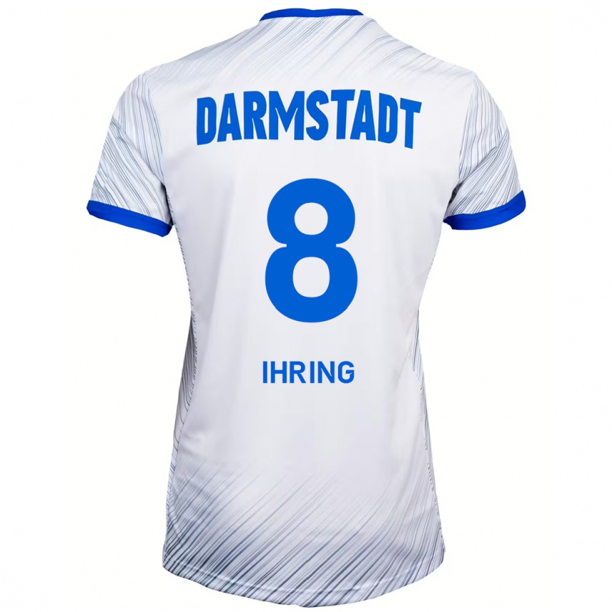 Hombre Fútbol Camiseta Janis Ihring #8 Blanco Azul 2ª Equipación 2024/25 México