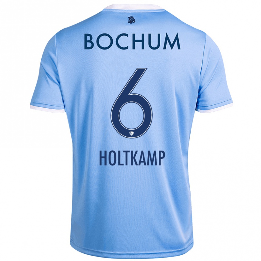 Hombre Fútbol Camiseta Lars Holtkamp #6 Azul Cielo 2ª Equipación 2024/25 México