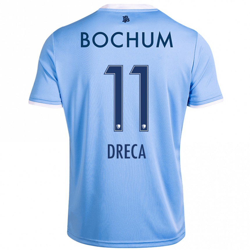 Hombre Fútbol Camiseta Benjamin Dreca #11 Azul Cielo 2ª Equipación 2024/25 México