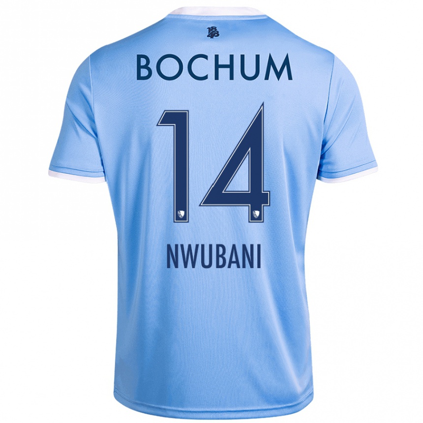 Hombre Fútbol Camiseta Keleb Nwubani #14 Azul Cielo 2ª Equipación 2024/25 México