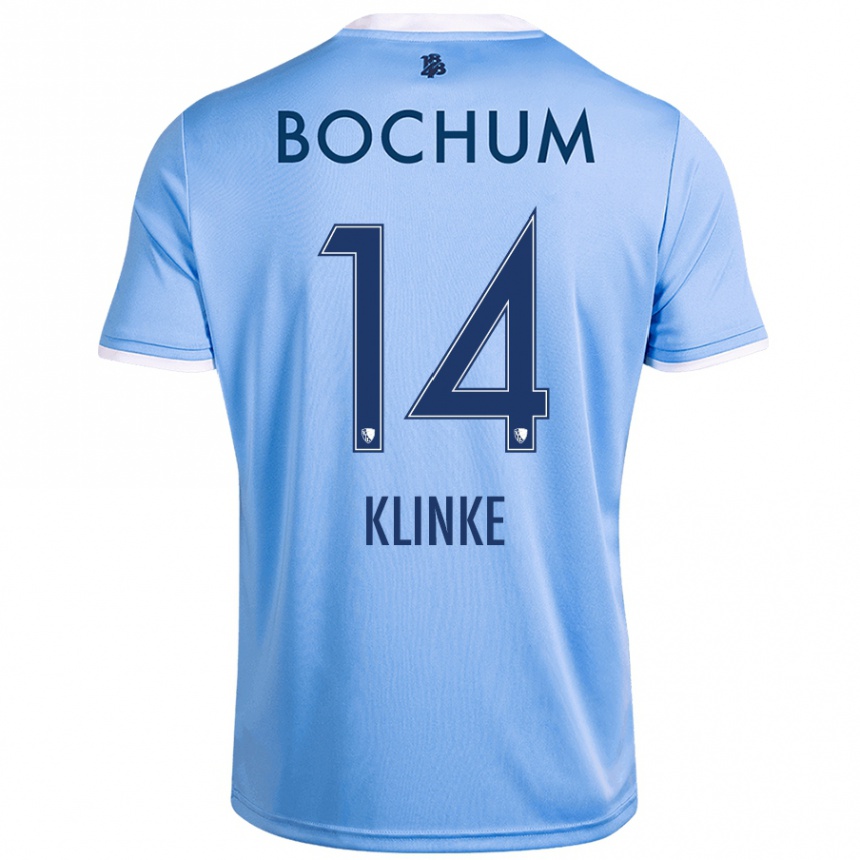 Hombre Fútbol Camiseta Niklas Klinke #14 Azul Cielo 2ª Equipación 2024/25 México