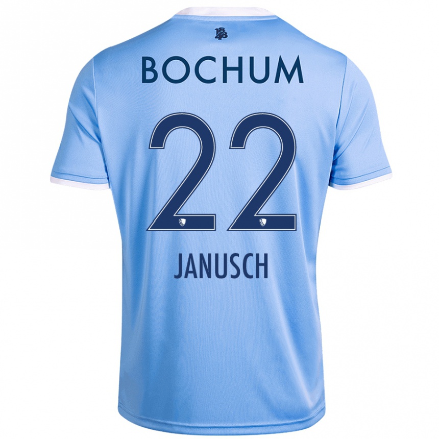 Hombre Fútbol Camiseta Thees Janusch #22 Azul Cielo 2ª Equipación 2024/25 México