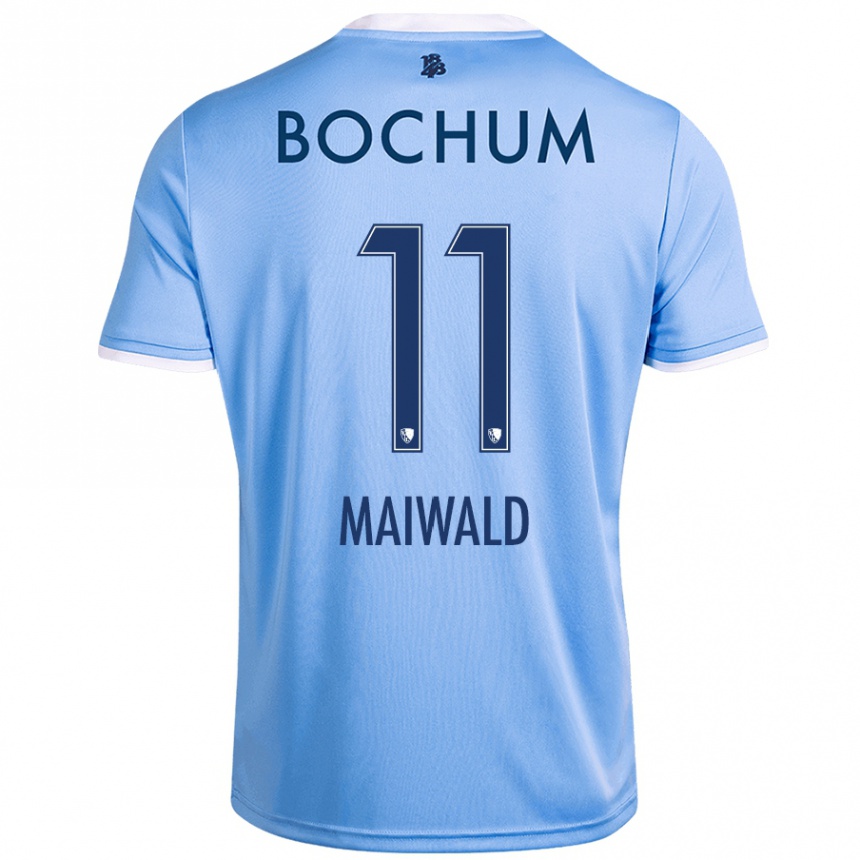 Hombre Fútbol Camiseta Anna Maiwald #11 Azul Cielo 2ª Equipación 2024/25 México