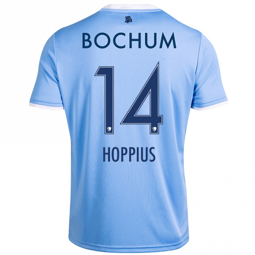 Hombre Fútbol Camiseta Dörthe Hoppius #14 Azul Cielo 2ª Equipación 2024/25 México