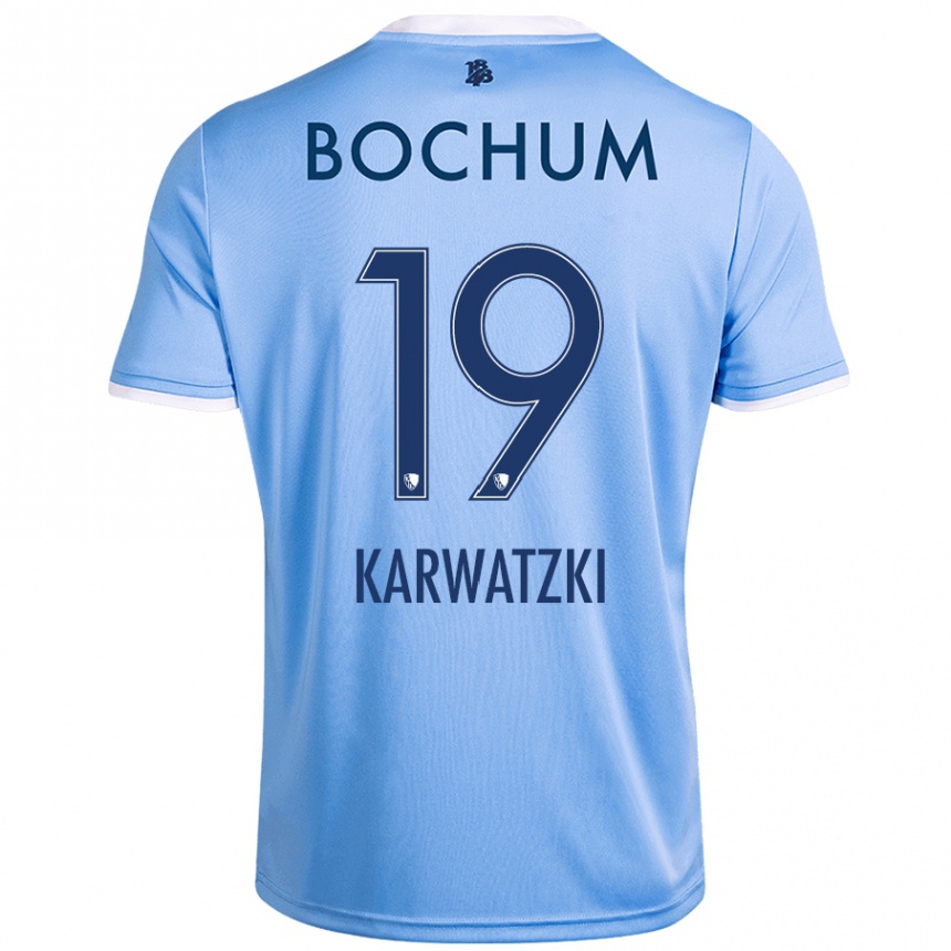 Hombre Fútbol Camiseta Lucy Karwatzki #19 Azul Cielo 2ª Equipación 2024/25 México