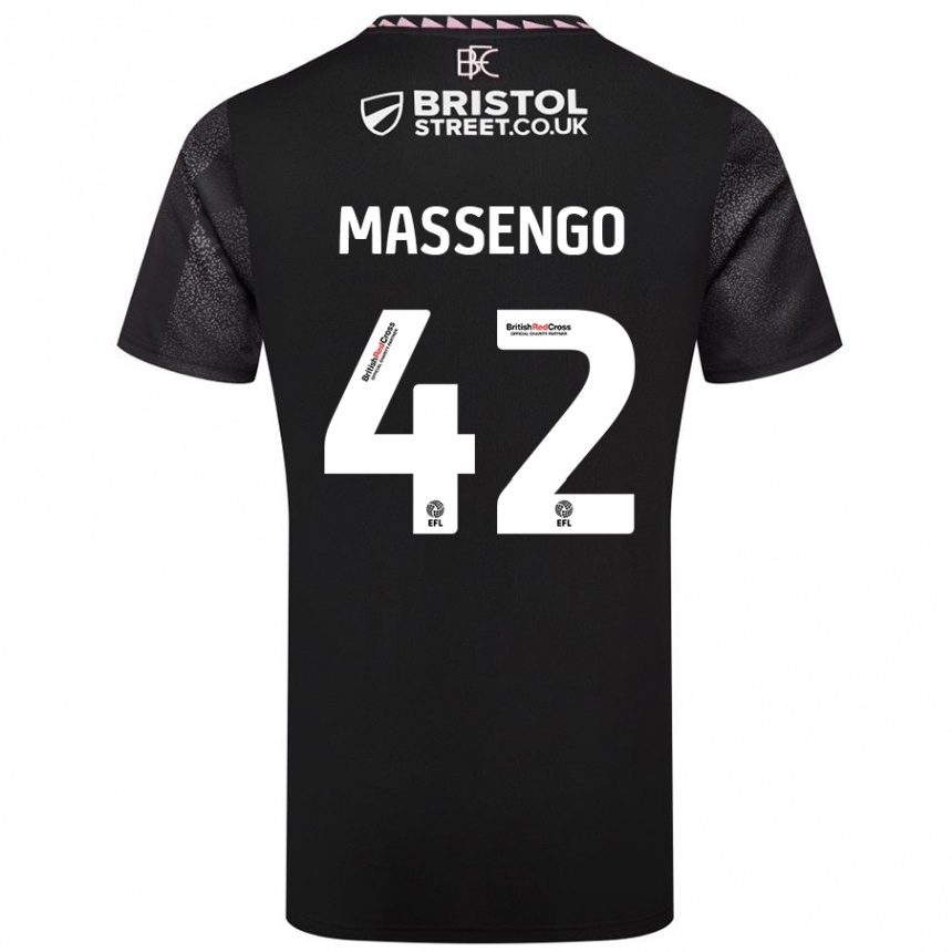 Hombre Fútbol Camiseta Han-Noah Massengo #42 Negro 2ª Equipación 2024/25 México