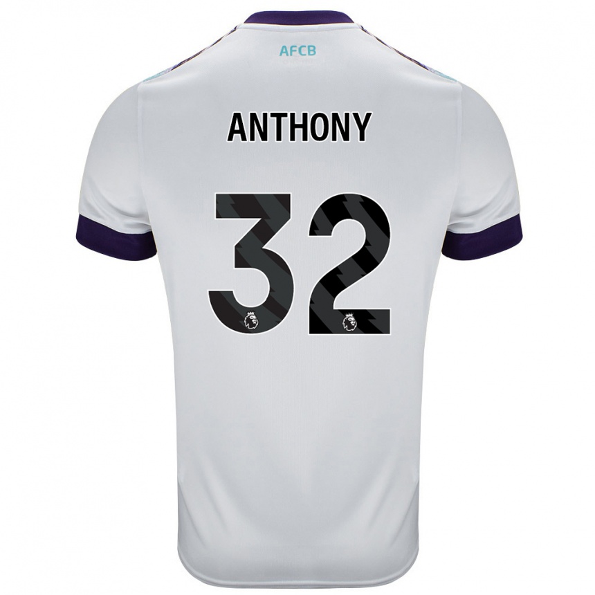 Hombre Fútbol Camiseta Jaidon Anthony #32 Blanco Verde Púrpura 2ª Equipación 2024/25 México