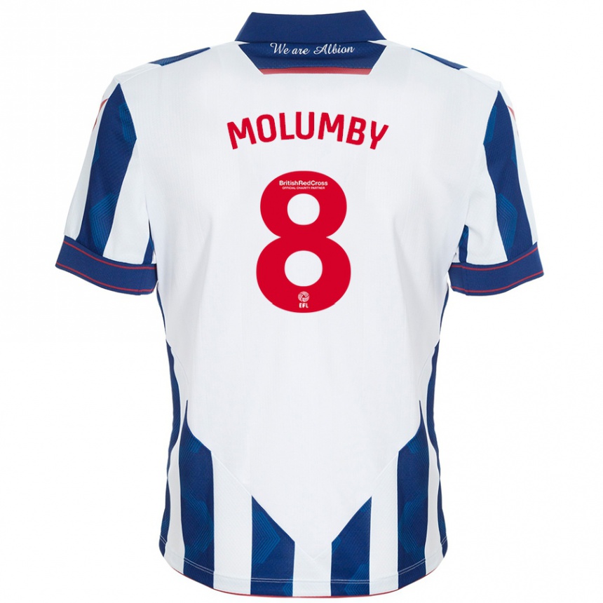 Mujer Fútbol Camiseta Jayson Molumby #8 Blanco Azul Oscuro 1ª Equipación 2024/25 México